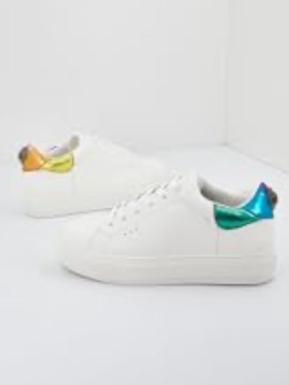 KURT GEIGER Sneakers NEW Metallic Rainbow Eagle Leather White Size EU 41 US 10